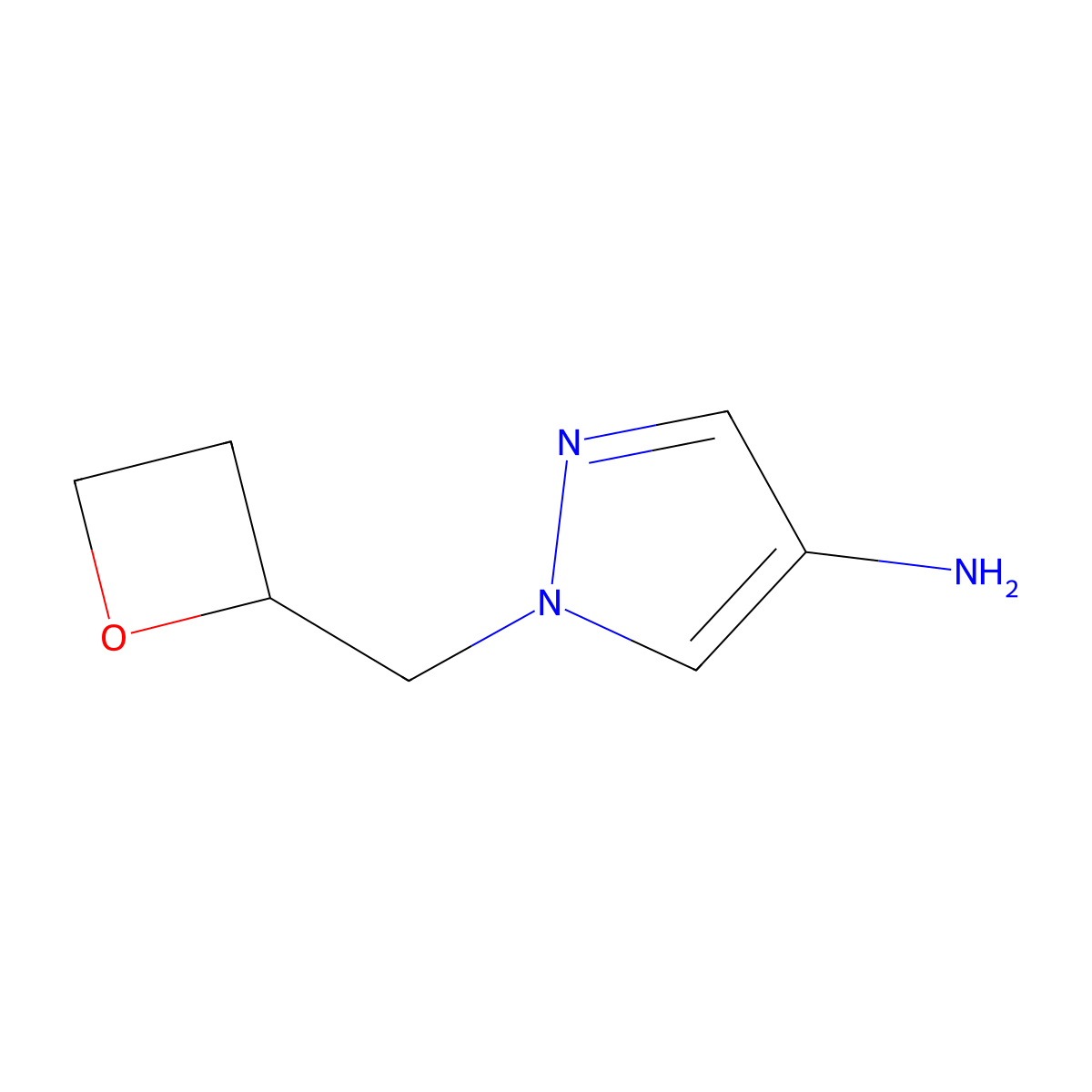 1-(Oxetan-2-ylmethyl)-1h-pyrazol-4-amine molecular structure, CAS 1258558-38-1