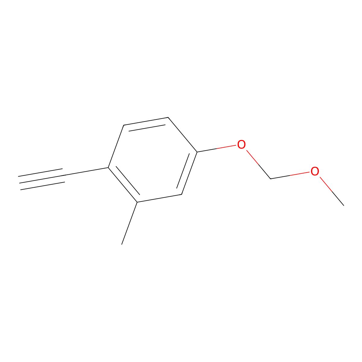 1-Ethynyl-4-(methoxymethoxy)-2-methylbenzene molecular structure, CAS 1258595-03-7