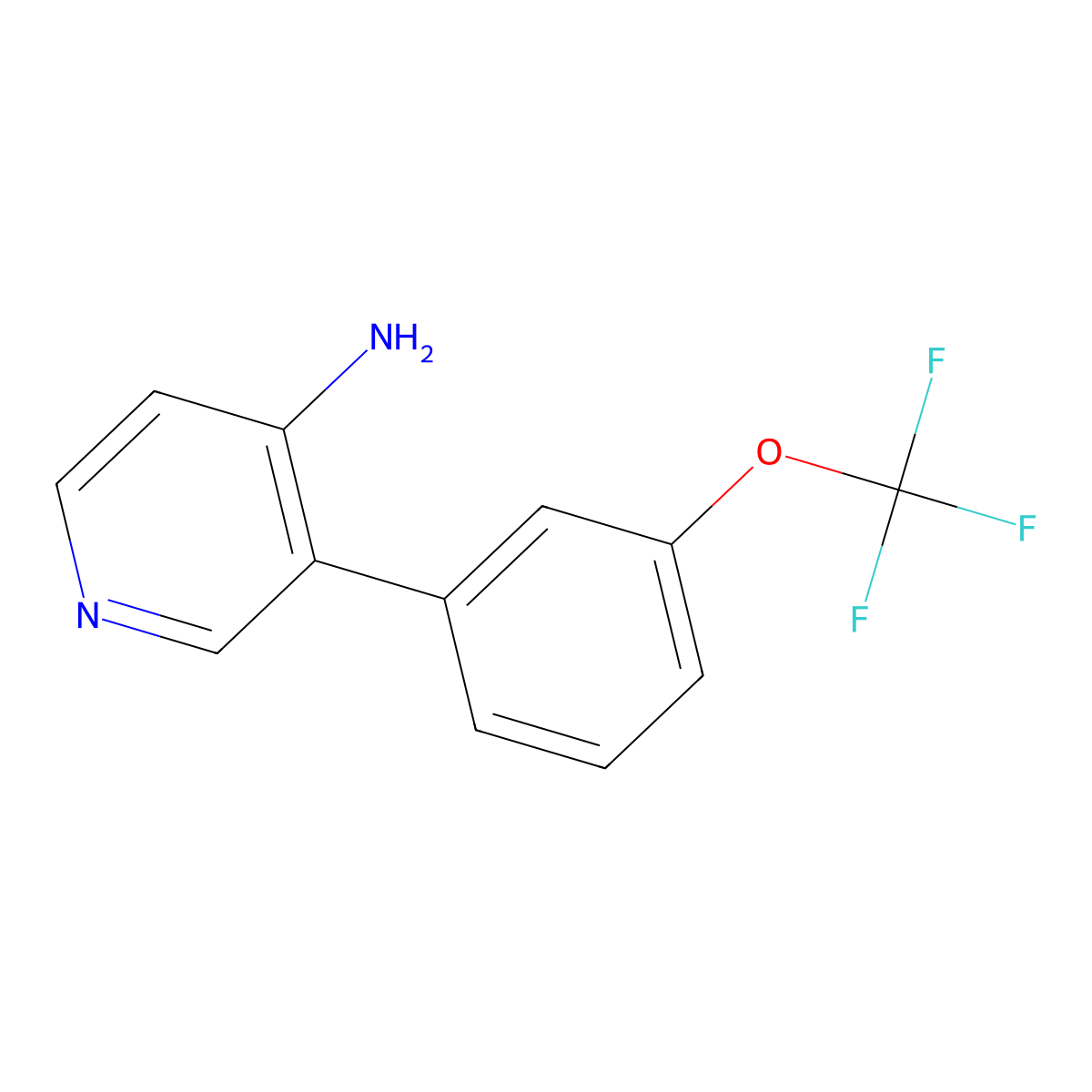 3-(3-(Trifluoromethoxy)phenyl)pyridin-4-amine molecular structure, CAS 1258608-56-8