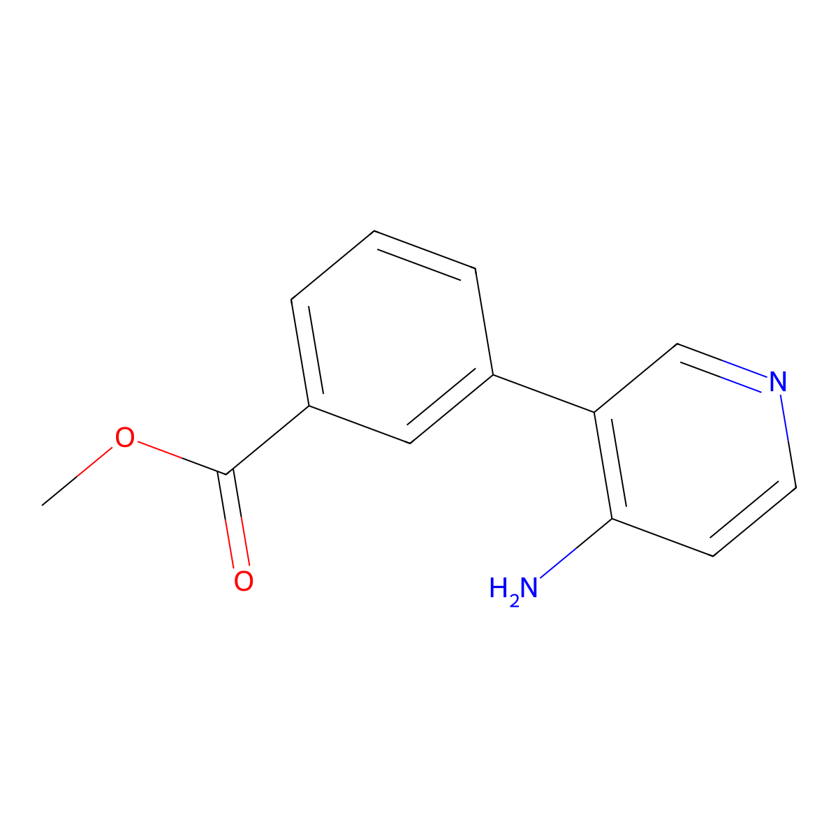 Methyl 3-(4-aminopyridin-3-yl)benzoate molecular structure, CAS 1258608-59-1