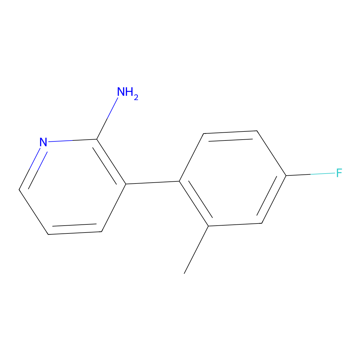 3-(4-Fluoro-2-methylphenyl)pyridin-2-amine molecular structure, CAS 1258608-61-5