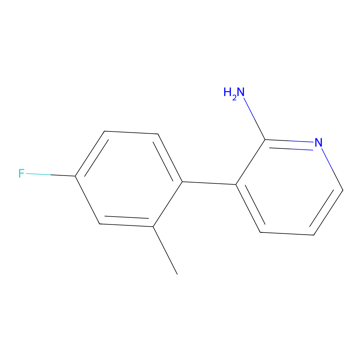 3-(4-Fluoro-2-methylphenyl)pyridin-2-amine molecular structure, CAS 1258608-61-5