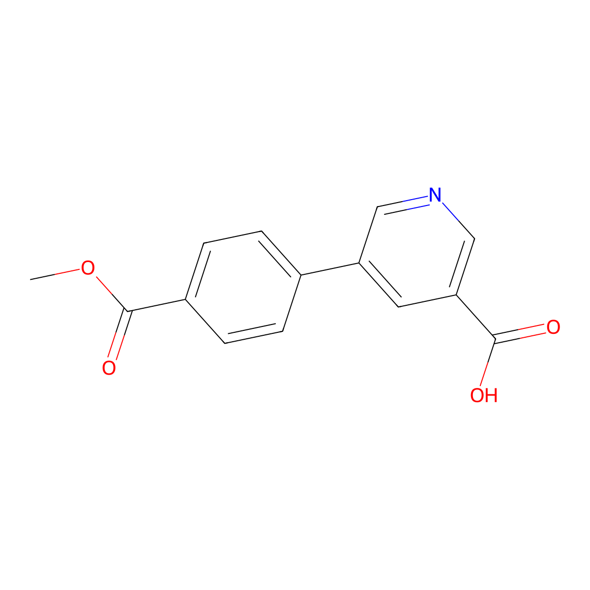 5-(4-Methoxycarbonylphenyl)nicotinic acid molecular structure, CAS 1258608-90-0