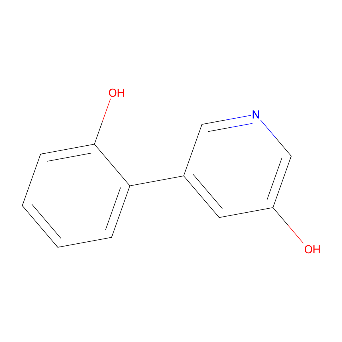5-(2-Hydroxyphenyl)pyridin-3-ol molecular structure, CAS 1258609-06-1