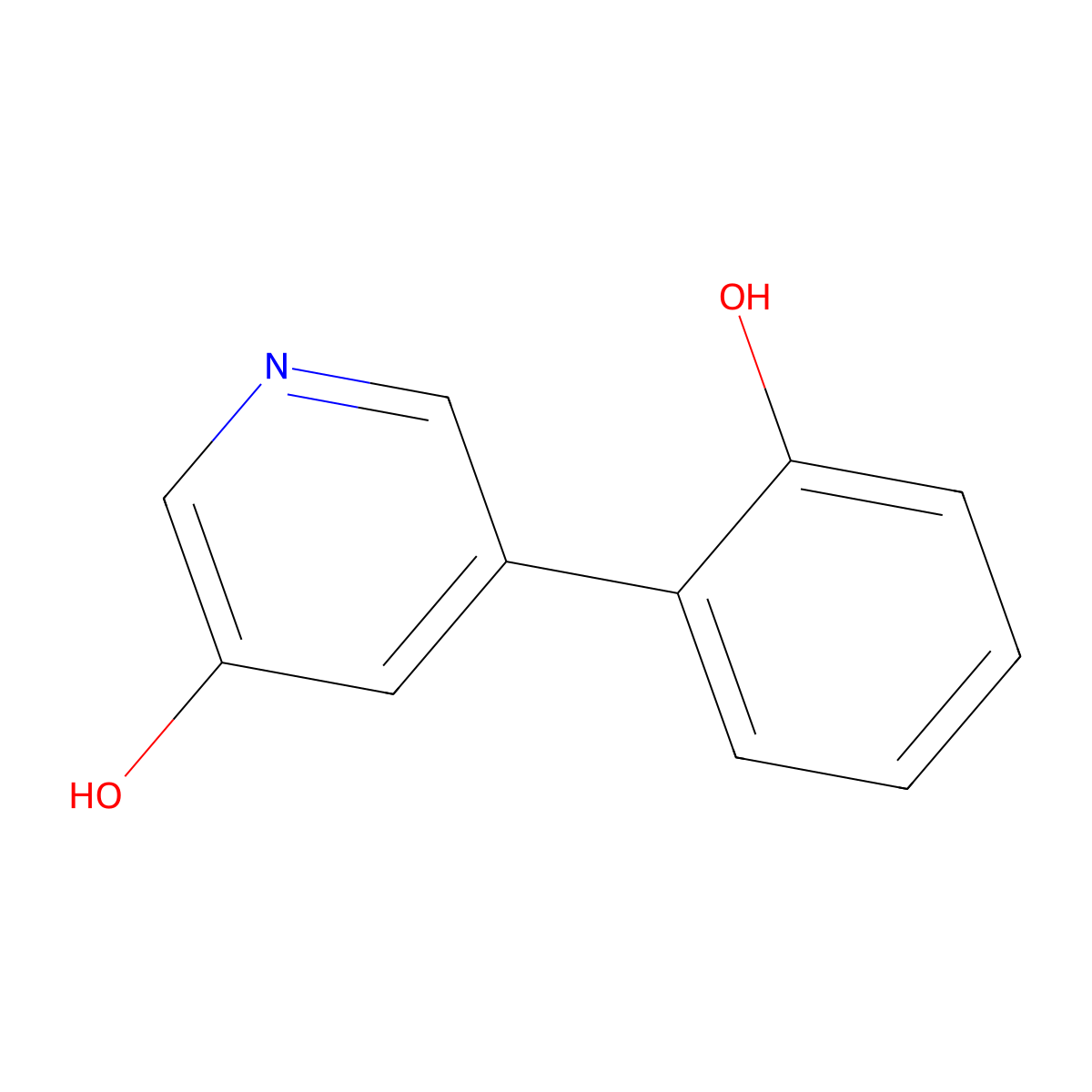 5-(2-Hydroxyphenyl)pyridin-3-ol molecular structure, CAS 1258609-06-1