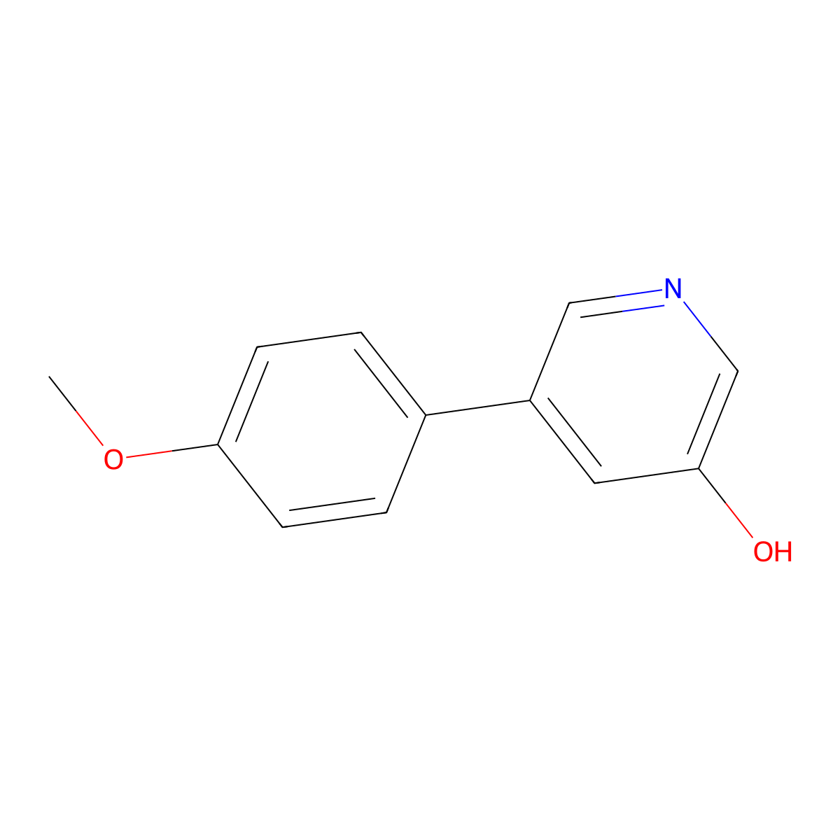 5-(4-Methoxyphenyl)pyridin-3-ol molecular structure, CAS 1258609-27-6