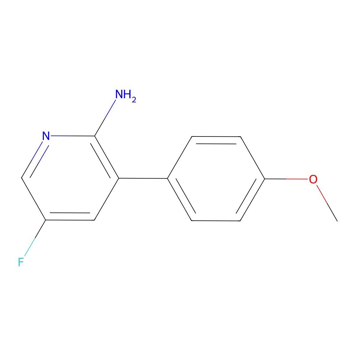 5-Fluoro-3-(4-methoxyphenyl)pyridin-2-amine molecular structure, CAS 1258609-53-8