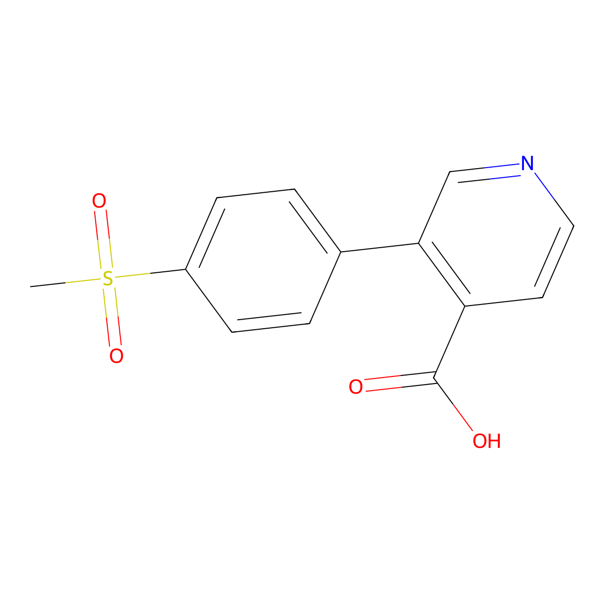 3-(4-Methylsulfonylphenyl)isonicotinic acid molecular structure, CAS 1258609-67-4