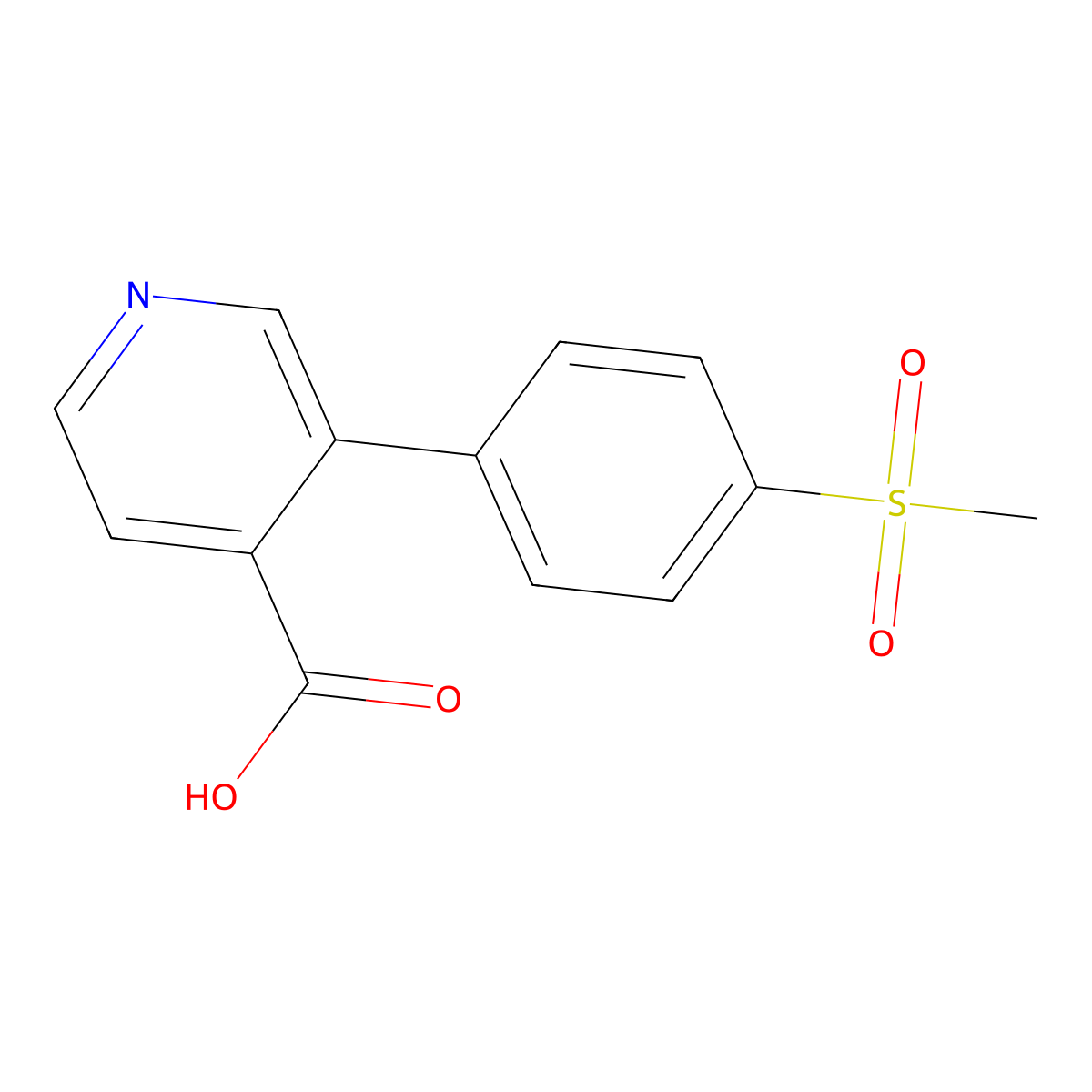 3-(4-Methylsulfonylphenyl)isonicotinic acid molecular structure, CAS 1258609-67-4