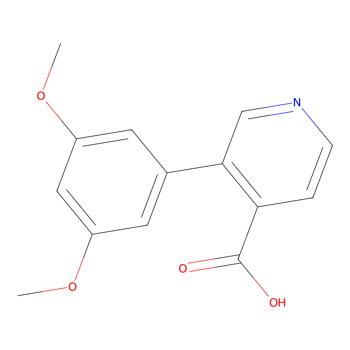 3-(3,5-Dimethoxyphenyl)pyridine-4-carboxylic acid molecular structure, CAS 1258609-79-8
