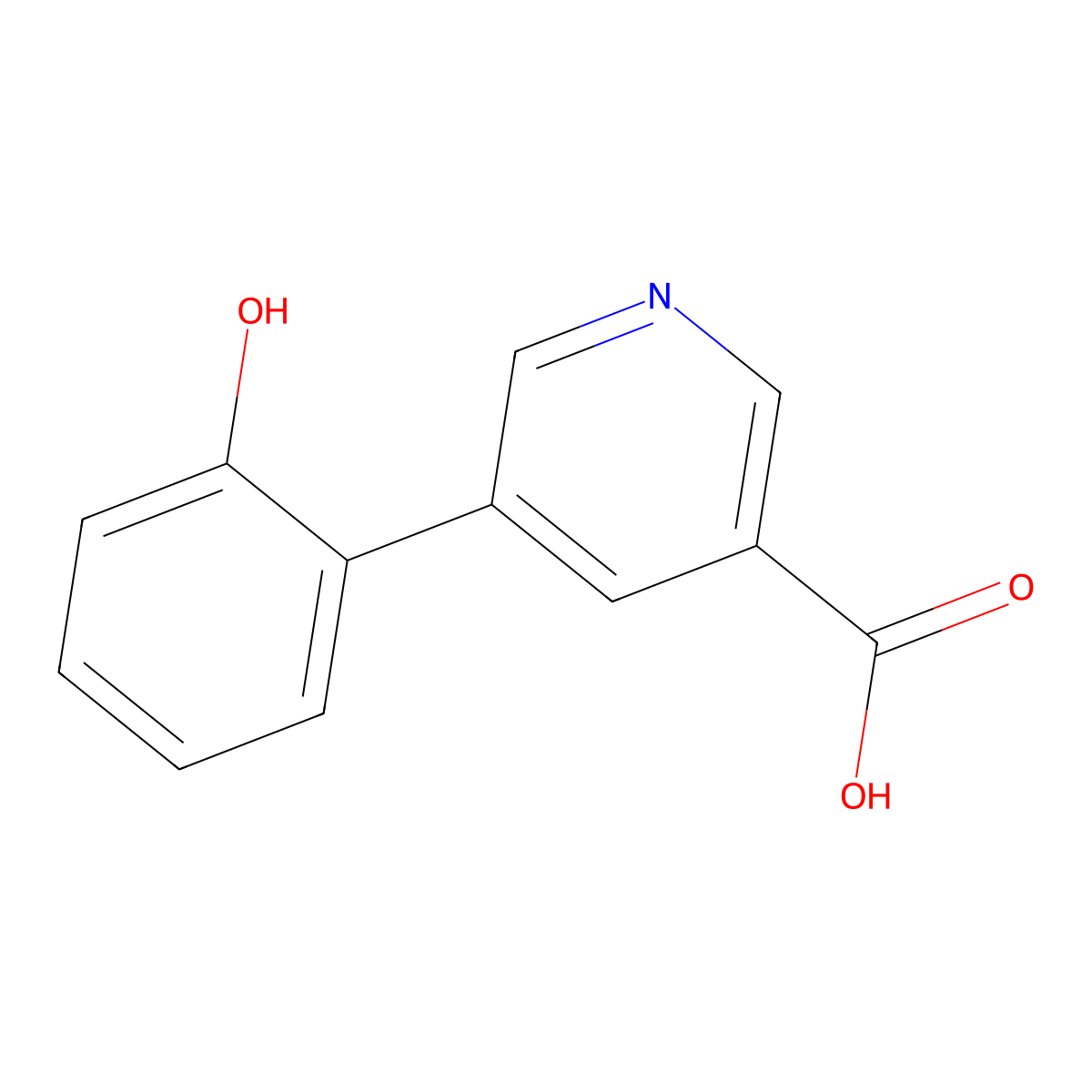 5-(2-Hydroxyphenyl)nicotinic acid molecular structure, CAS 1258609-83-4