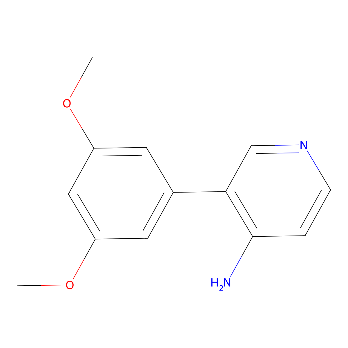 3-(3,5-Dimethoxyphenyl)pyridin-4-amine molecular structure, CAS 1258610-34-2