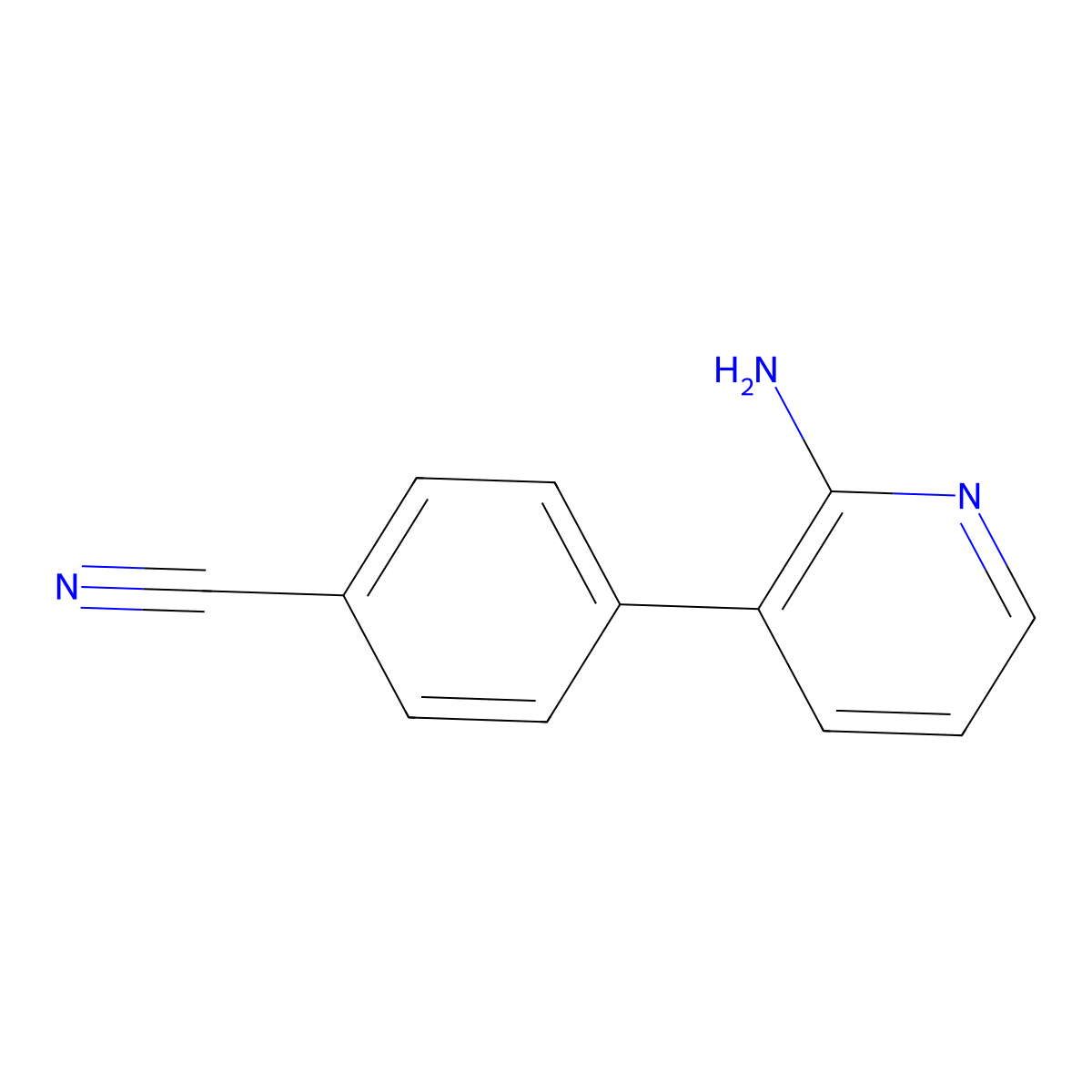 4-(2-Aminopyridin-3-YL)benzonitrile molecular structure, CAS 1258610-59-1
