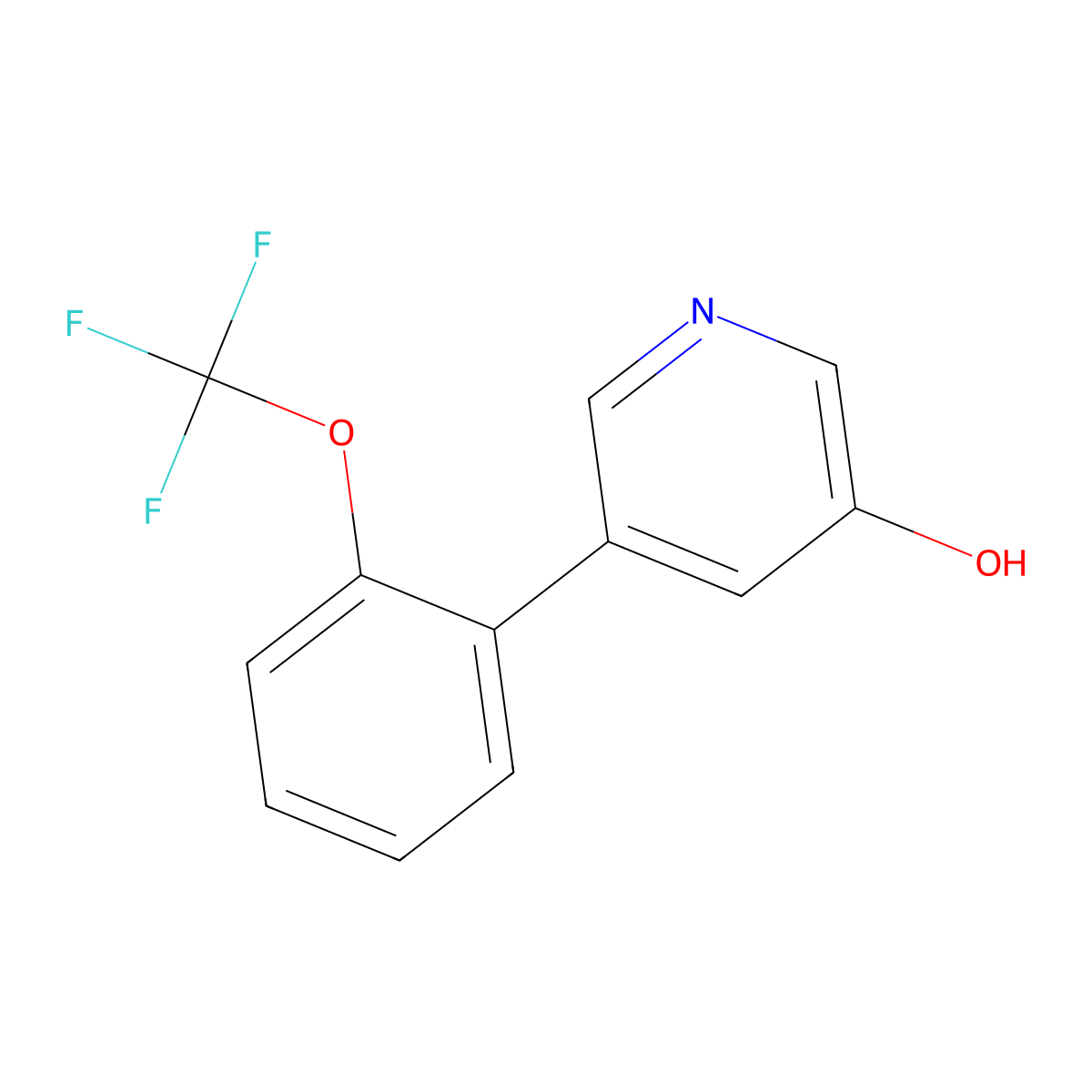 5-(2-(Trifluoromethoxy)phenyl)pyridin-3-ol molecular structure, CAS 1258610-81-9