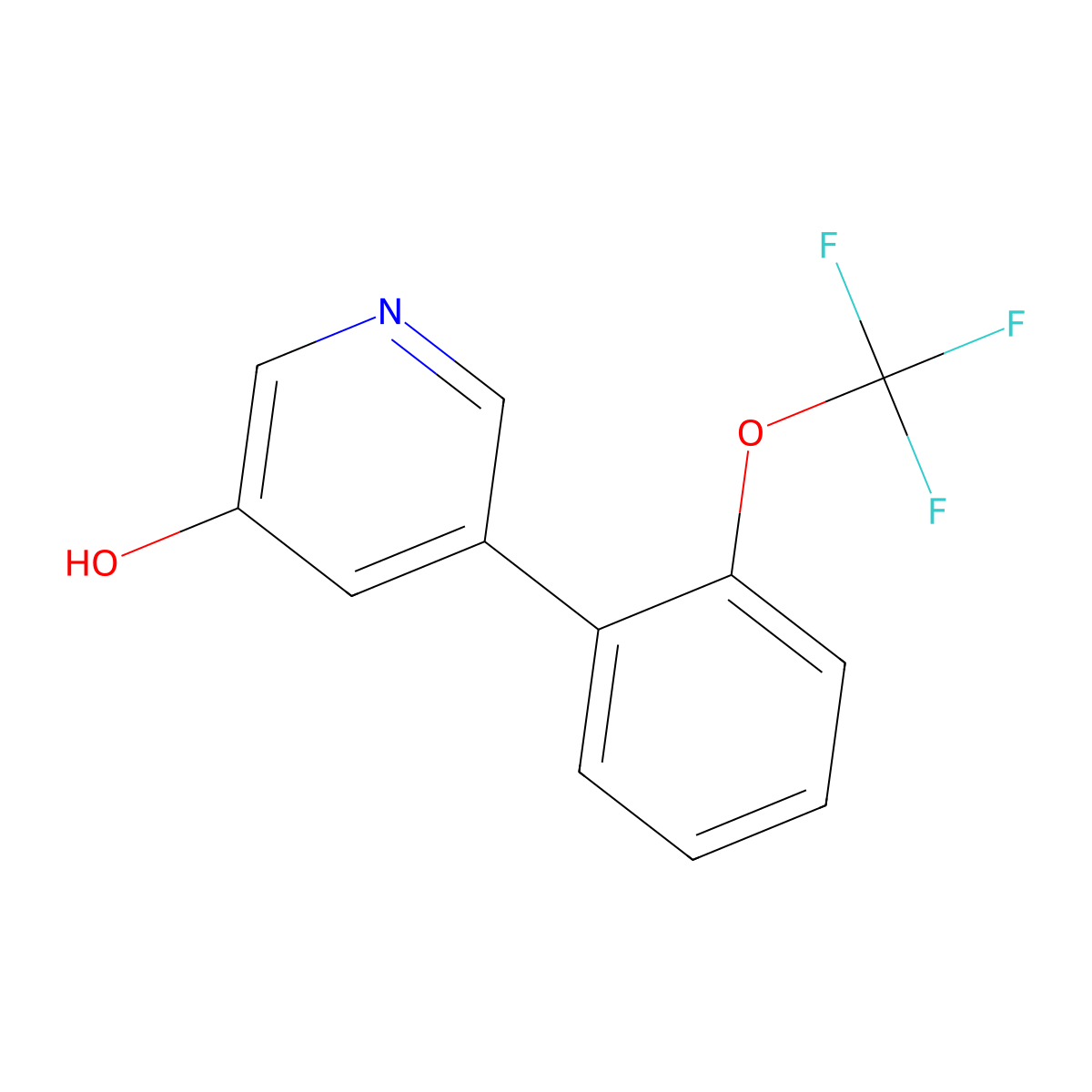 5-(2-(Trifluoromethoxy)phenyl)pyridin-3-ol molecular structure, CAS 1258610-81-9