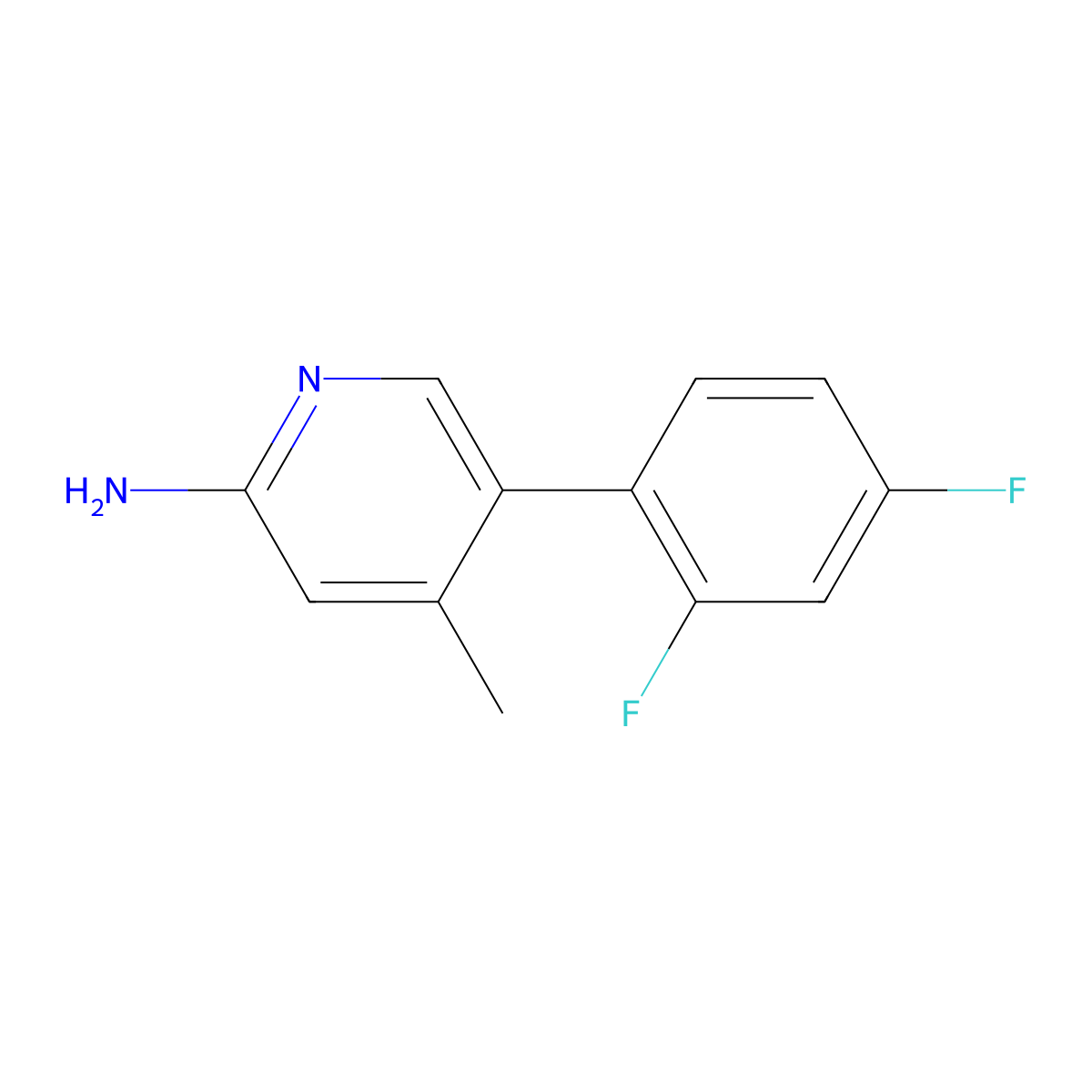 5-(2,4-Difluorophenyl)-4-methyl-2-pyridinamine molecular structure, CAS 1258611-06-1