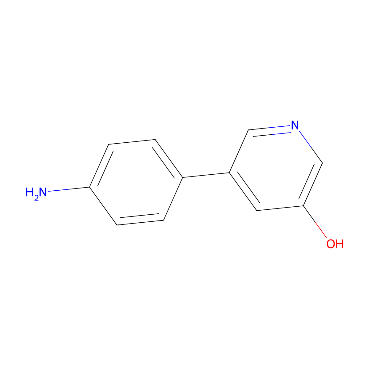 3-Hydroxy-5-(4-aminophenyl)pyridine molecular structure, CAS 1258611-14-1