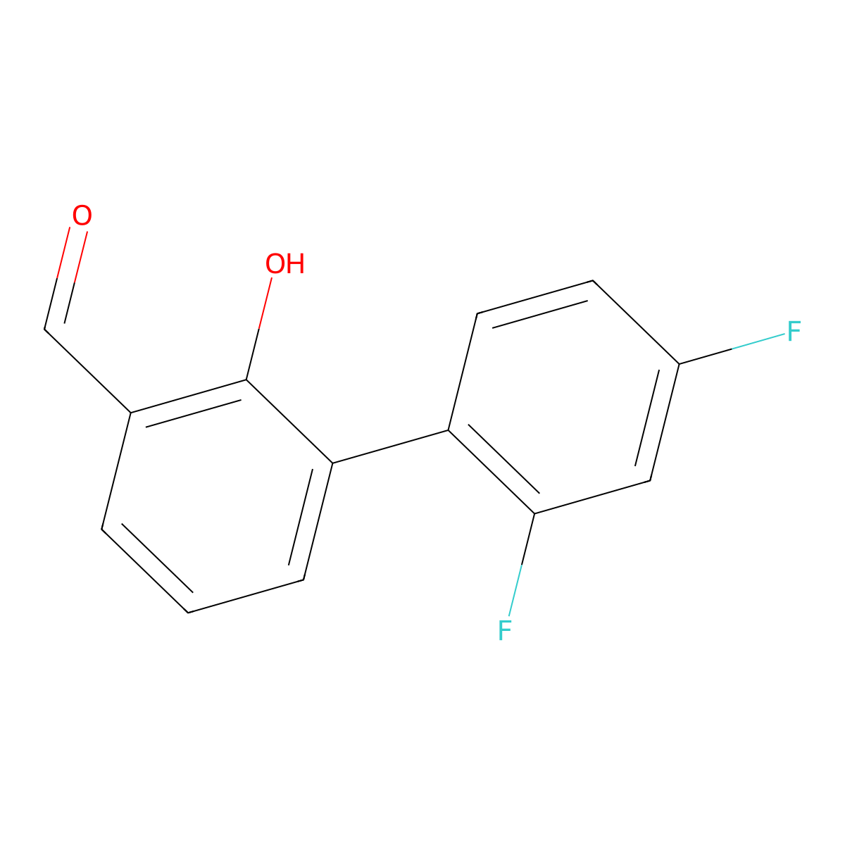 6-(2,4-Difluorophenyl)-2-formylphenol molecular structure, CAS 1258611-43-6