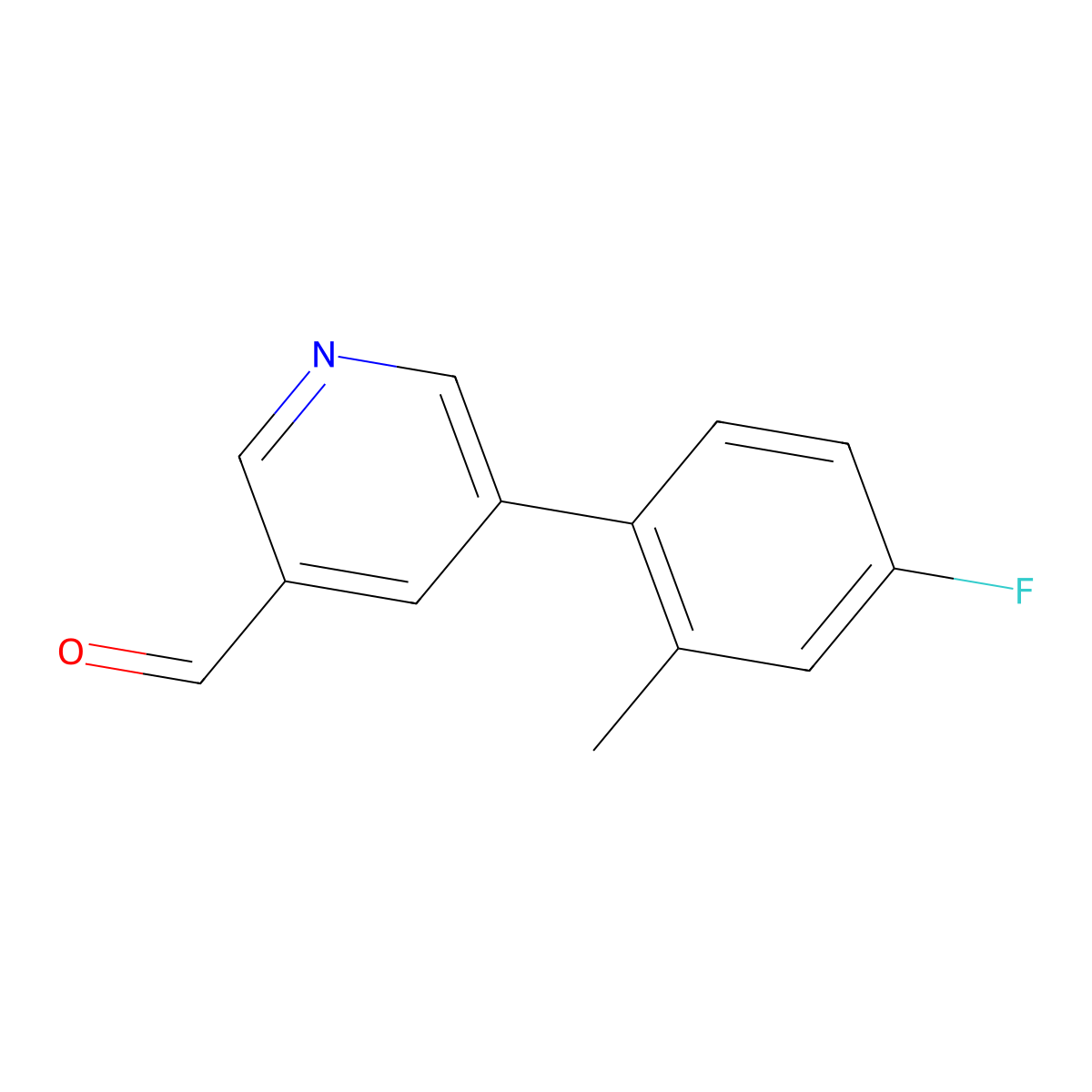5-(4-Fluoro-2-methylphenyl)pyridine-3-carbaldehyde molecular structure, CAS 1258611-74-3