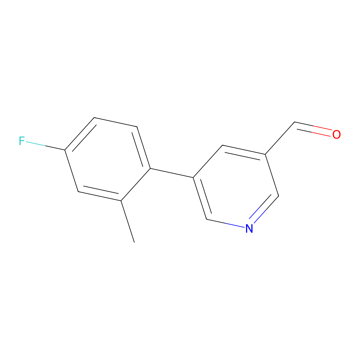 5-(4-Fluoro-2-methylphenyl)pyridine-3-carbaldehyde molecular structure, CAS 1258611-74-3