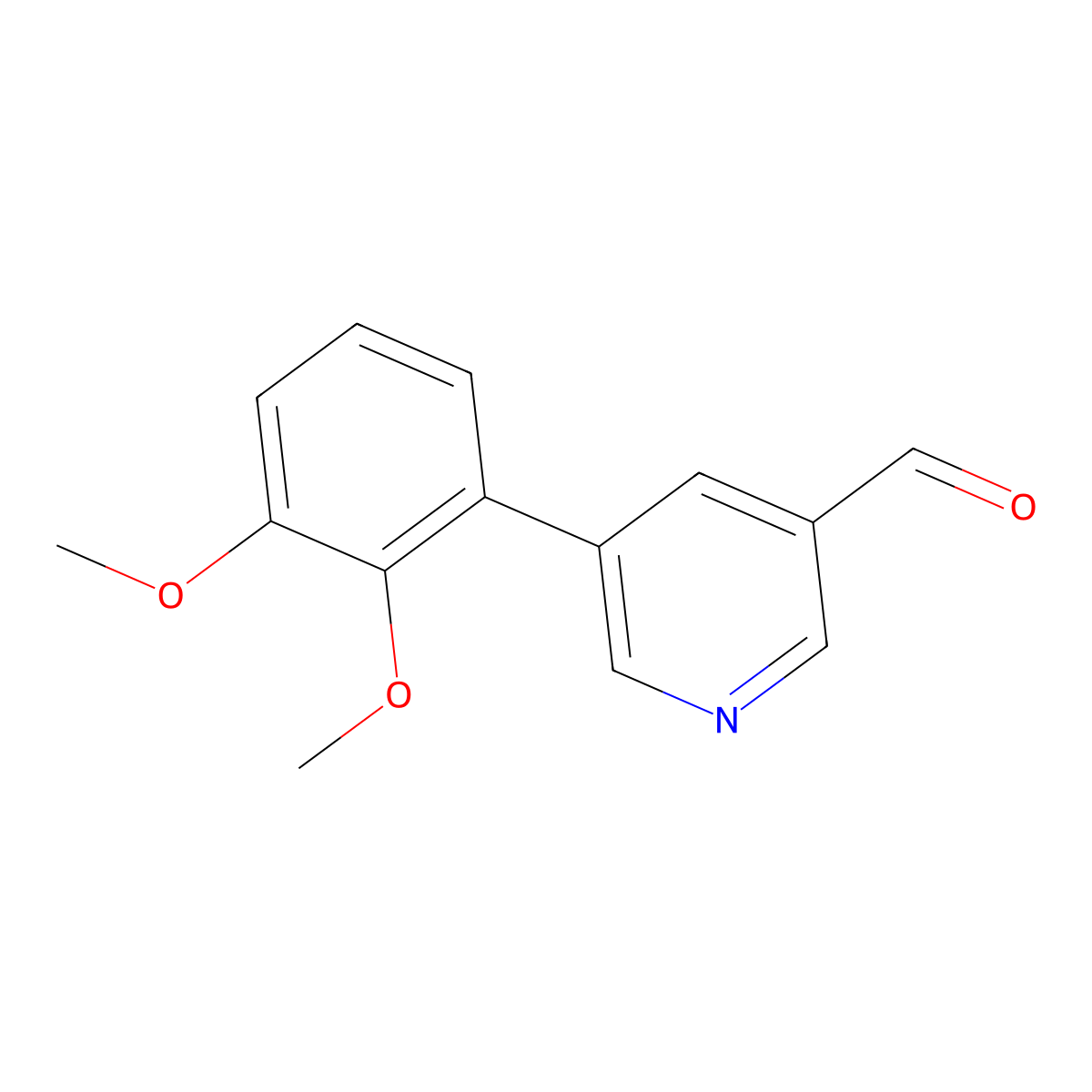 5-(2,3-Dimethoxyphenyl)pyridine-3-carbaldehyde molecular structure, CAS 1258611-85-6
