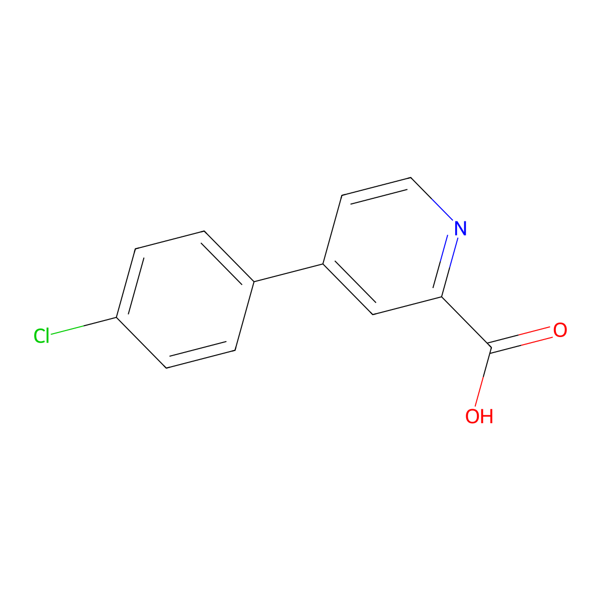 4-(4-Chlorophenyl)pyridine-2-carboxylic acid molecular structure, CAS 1258612-04-2