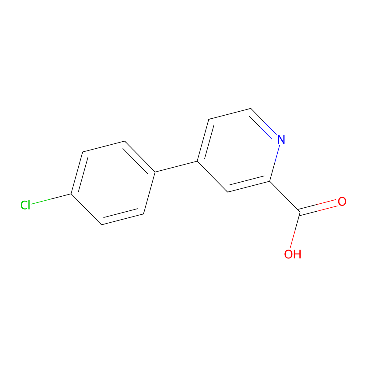 4-(4-Chlorophenyl)pyridine-2-carboxylic acid molecular structure, CAS 1258612-04-2
