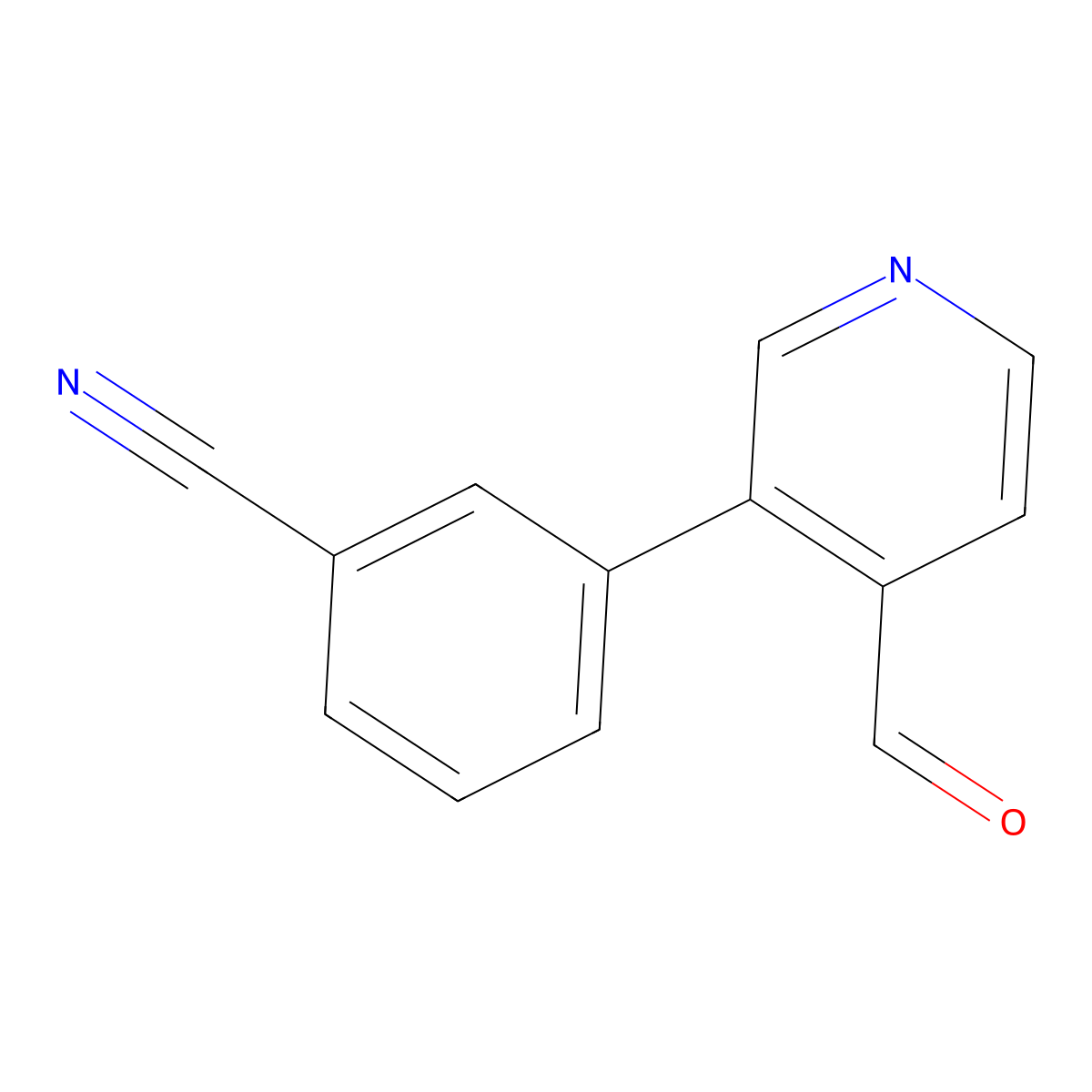 3-(4-Formylpyridin-3-yl)benzonitrile molecular structure, CAS 1258612-06-4