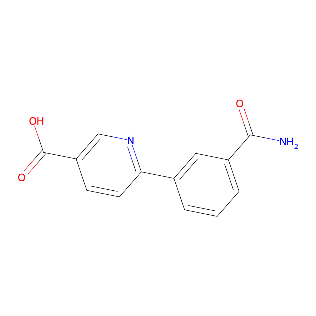 6-(3-Aminocarbonylphenyl)nicotinic acid molecular structure, CAS 1258612-37-1