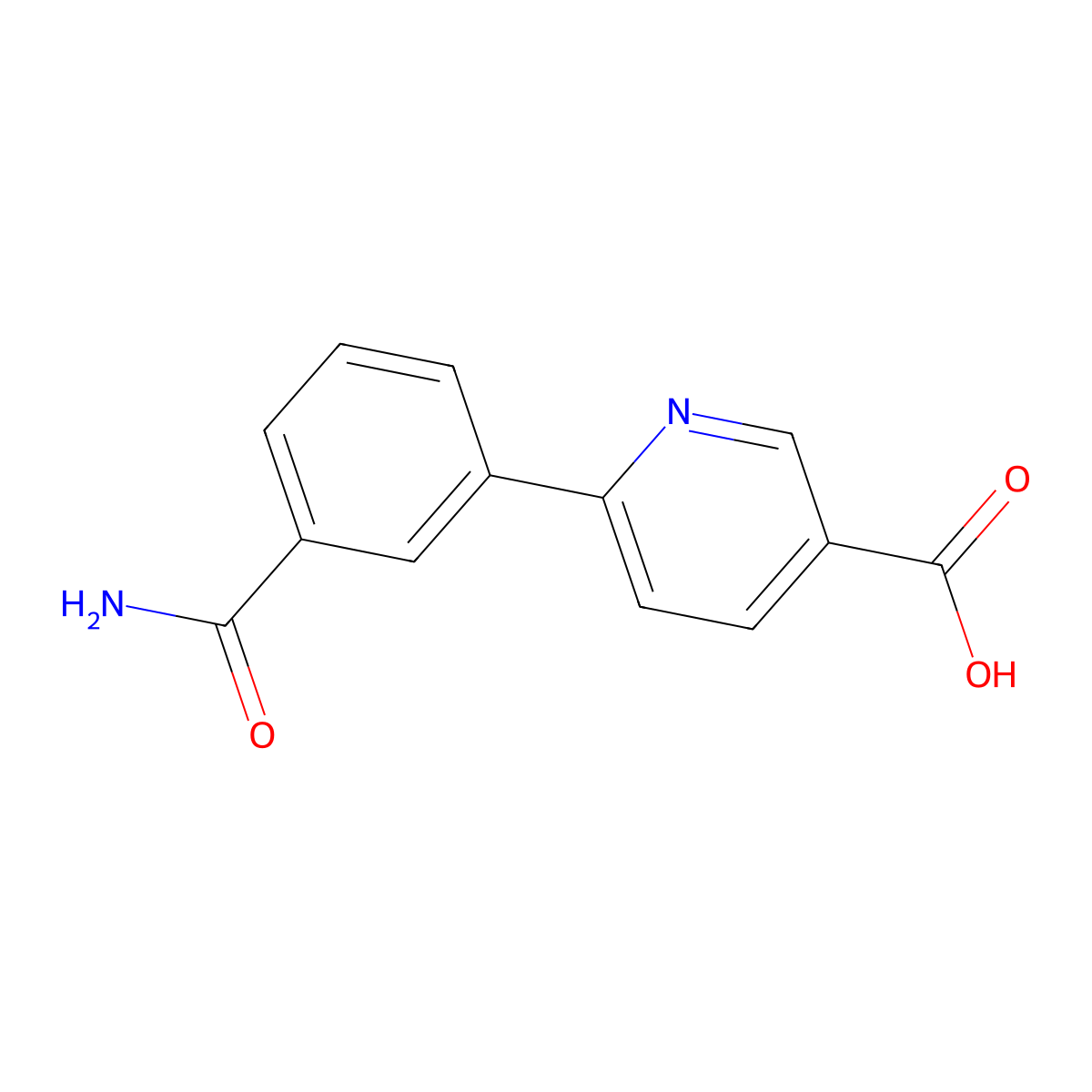 6-(3-Aminocarbonylphenyl)nicotinic acid molecular structure, CAS 1258612-37-1