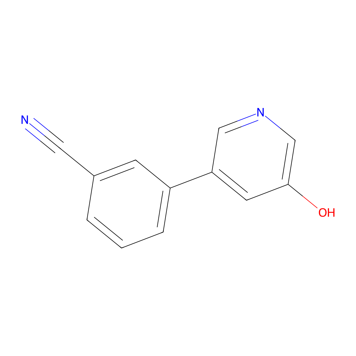 3-(5-Hydroxypyridin-3-yl)benzonitrile molecular structure, CAS 1258612-56-4