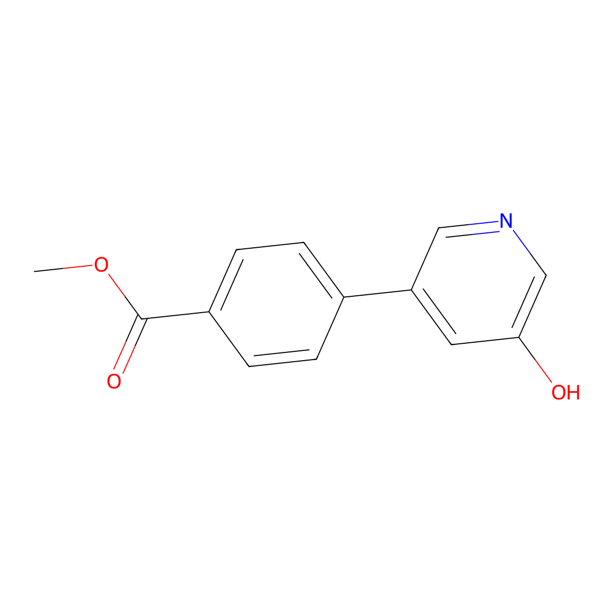 Methyl 4-(5-hydroxypyridin-3-yl)benzoate molecular structure, CAS 1258612-64-4