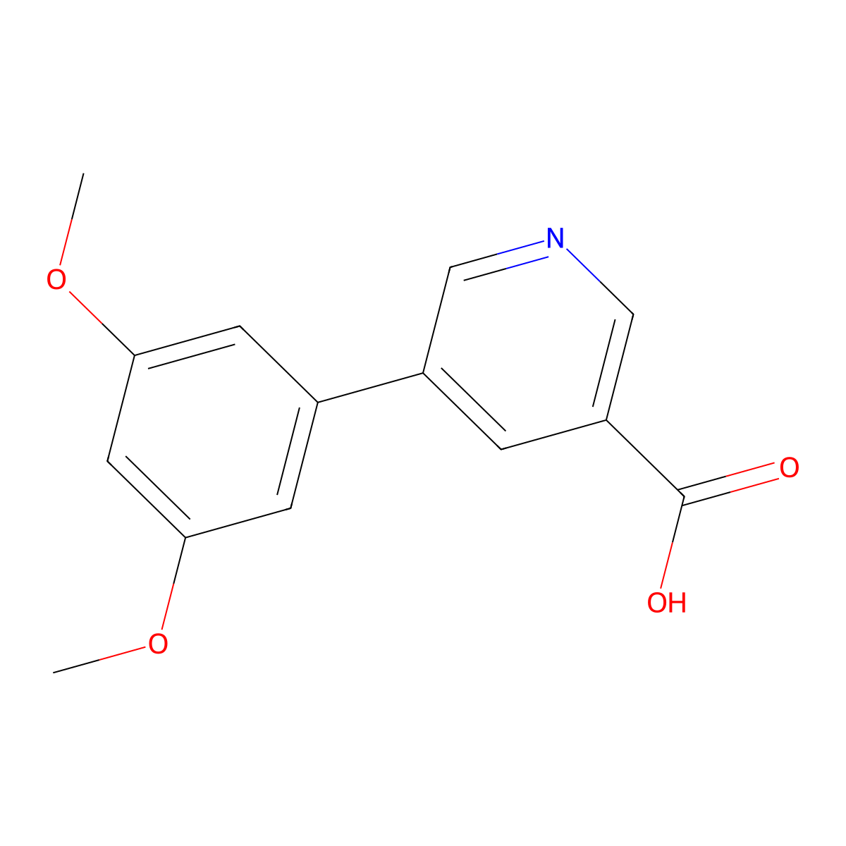 5-(3,5-Dimethoxyphenyl)nicotinic acid molecular structure, CAS 1258612-89-3