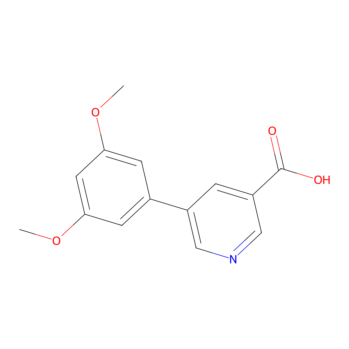 5-(3,5-Dimethoxyphenyl)nicotinic acid molecular structure, CAS 1258612-89-3