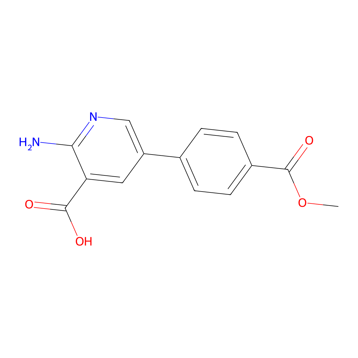2-Amino-5-(4-methoxycarbonylphenyl)nicotinic acid molecular structure, CAS 1258613-05-6