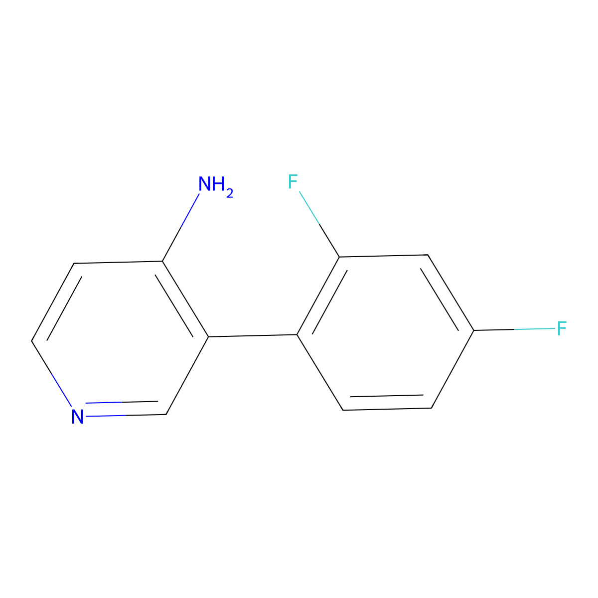 3-(2,4-Difluorophenyl)pyridin-4-amine molecular structure, CAS 1258613-25-0