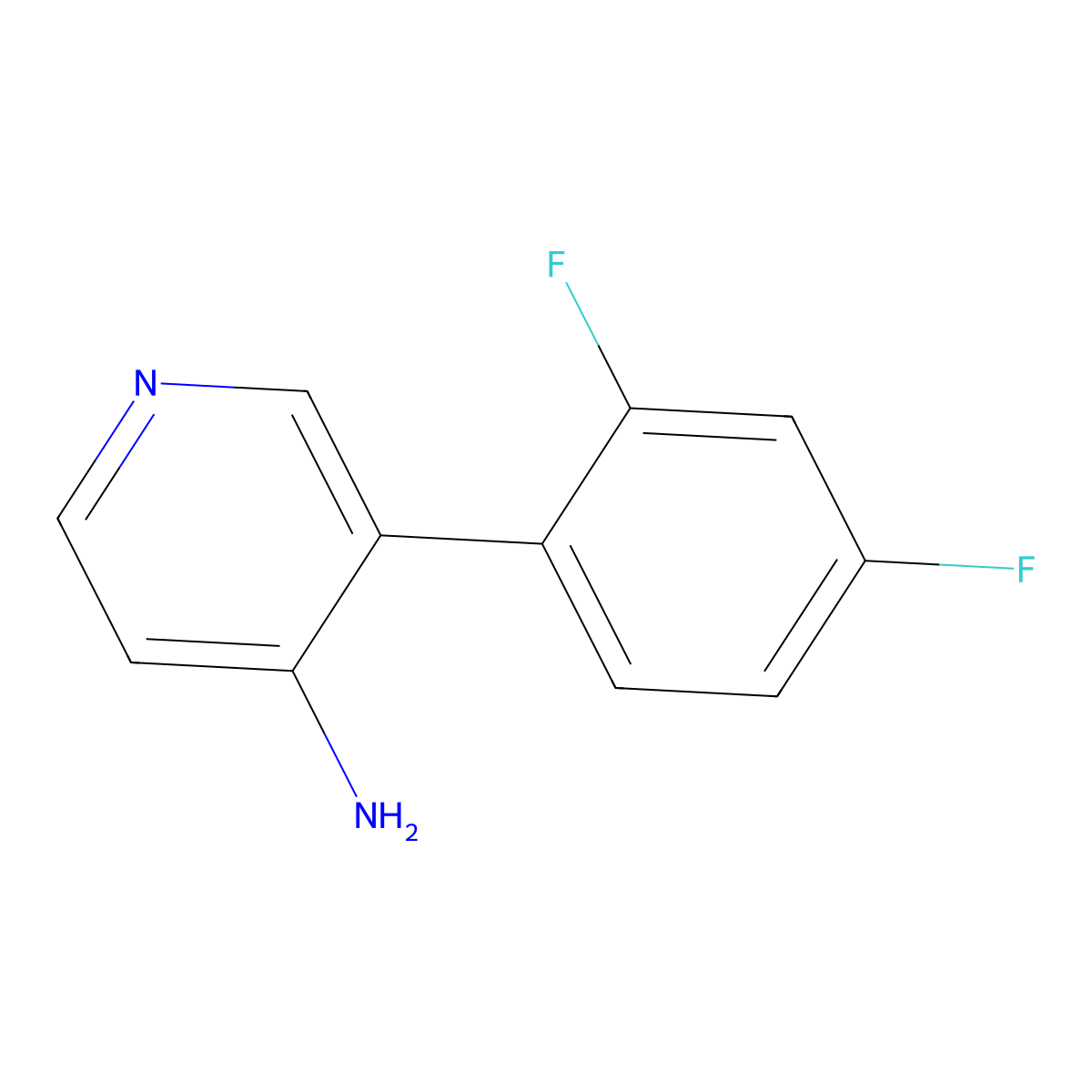 3-(2,4-Difluorophenyl)pyridin-4-amine molecular structure, CAS 1258613-25-0