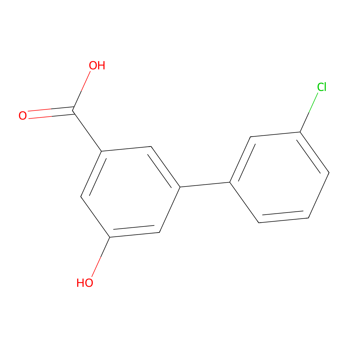 3-(3-Chlorophenyl)-5-hydroxybenzoic acid molecular structure, CAS 1258613-67-0