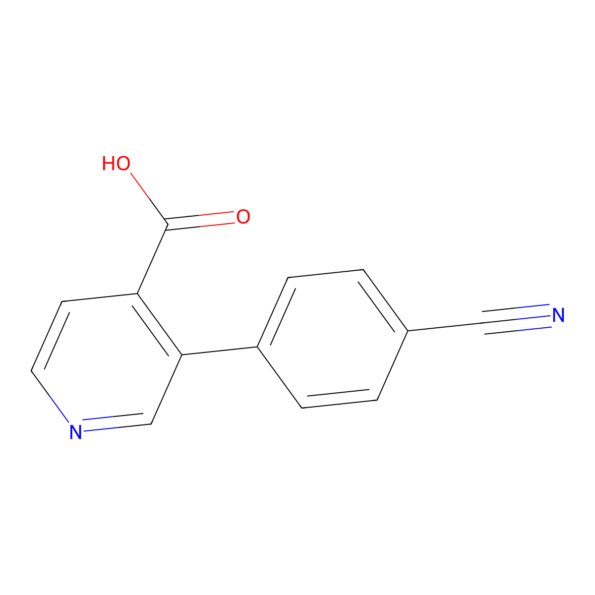 3-(4-Cyanophenyl)pyridine-4-carboxylic acid molecular structure, CAS 1258614-33-3