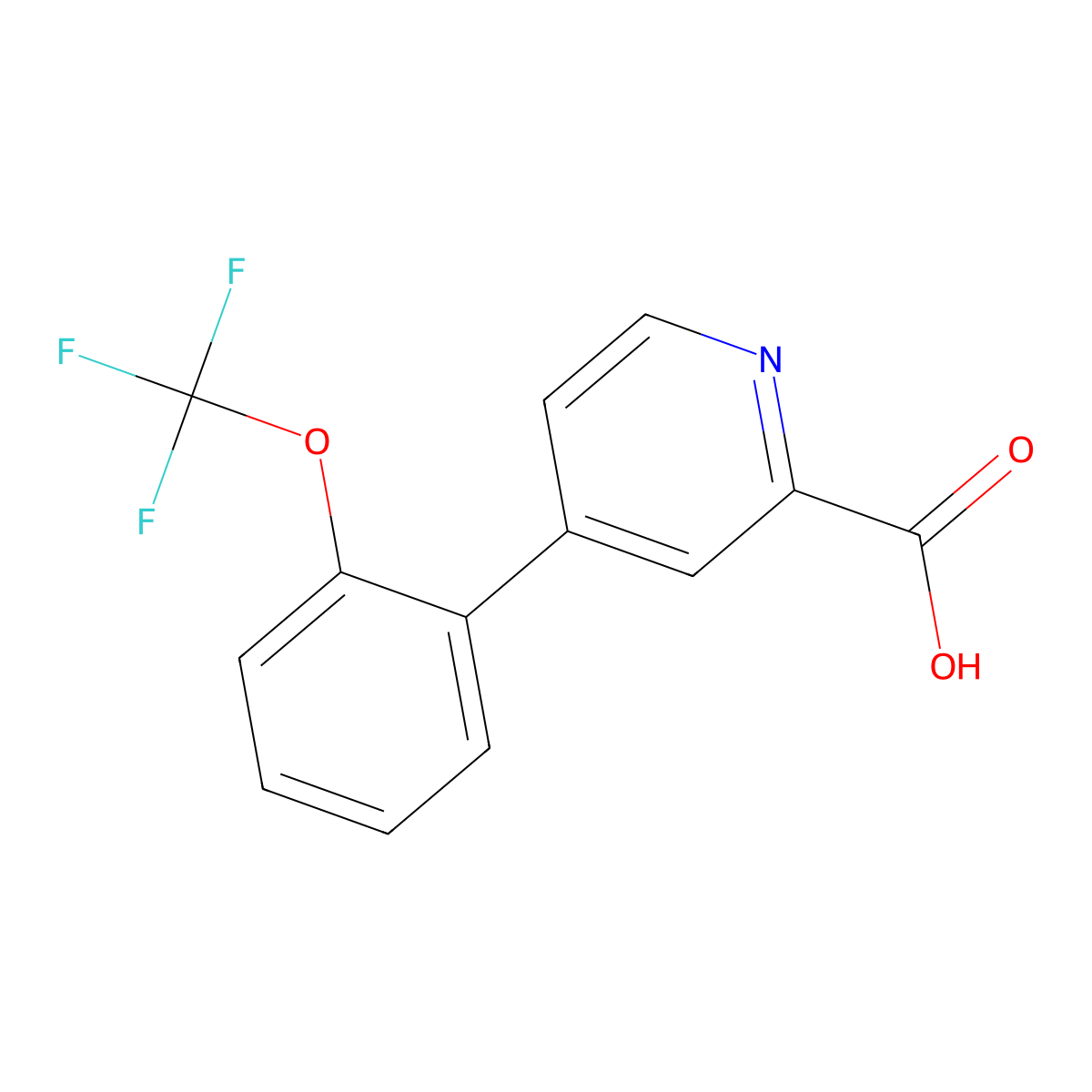 4-(2-(Trifluoromethoxy)phenyl)picolinic acid molecular structure, CAS 1258614-77-5