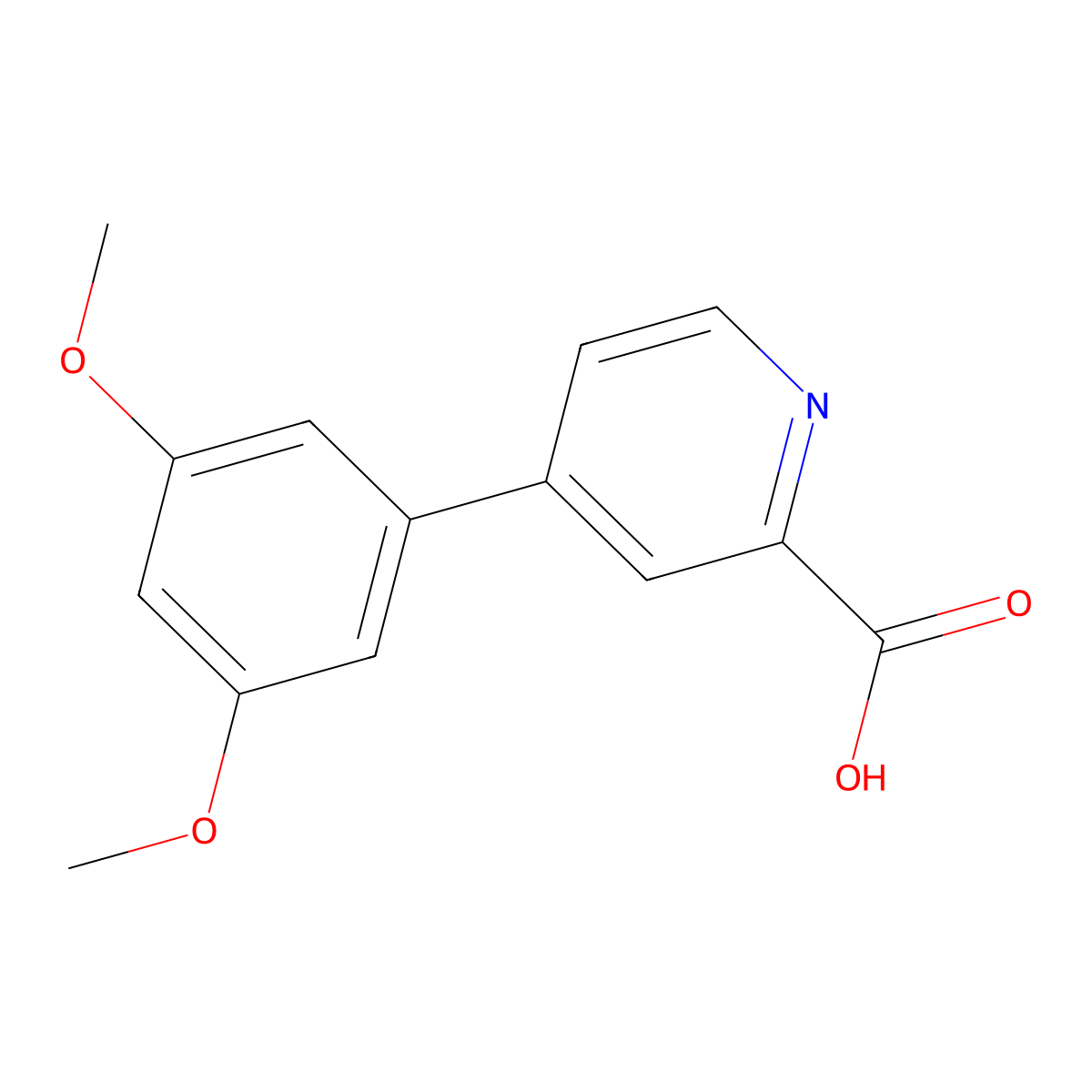 4-(3,5-Dimethoxyphenyl)picolinic acid molecular structure, CAS 1258614-87-7