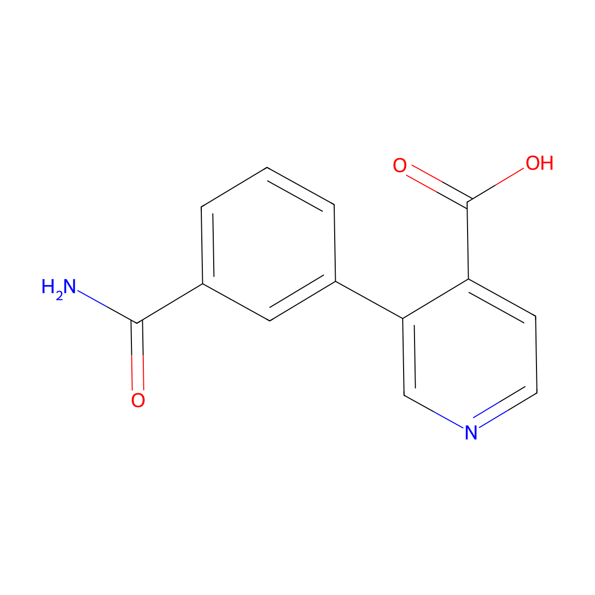 3-(3-Carbamoylphenyl)pyridine-4-carboxylic acid molecular structure, CAS 1258615-20-1