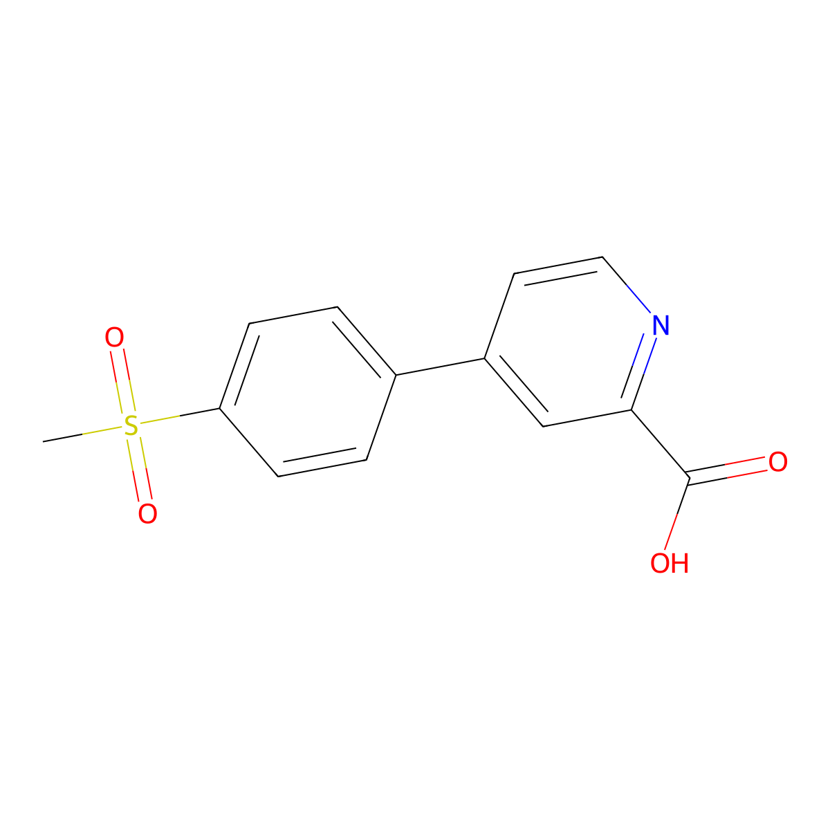 4-(4-Methylsulfonylphenyl)picolinic acid molecular structure, CAS 1258615-27-8
