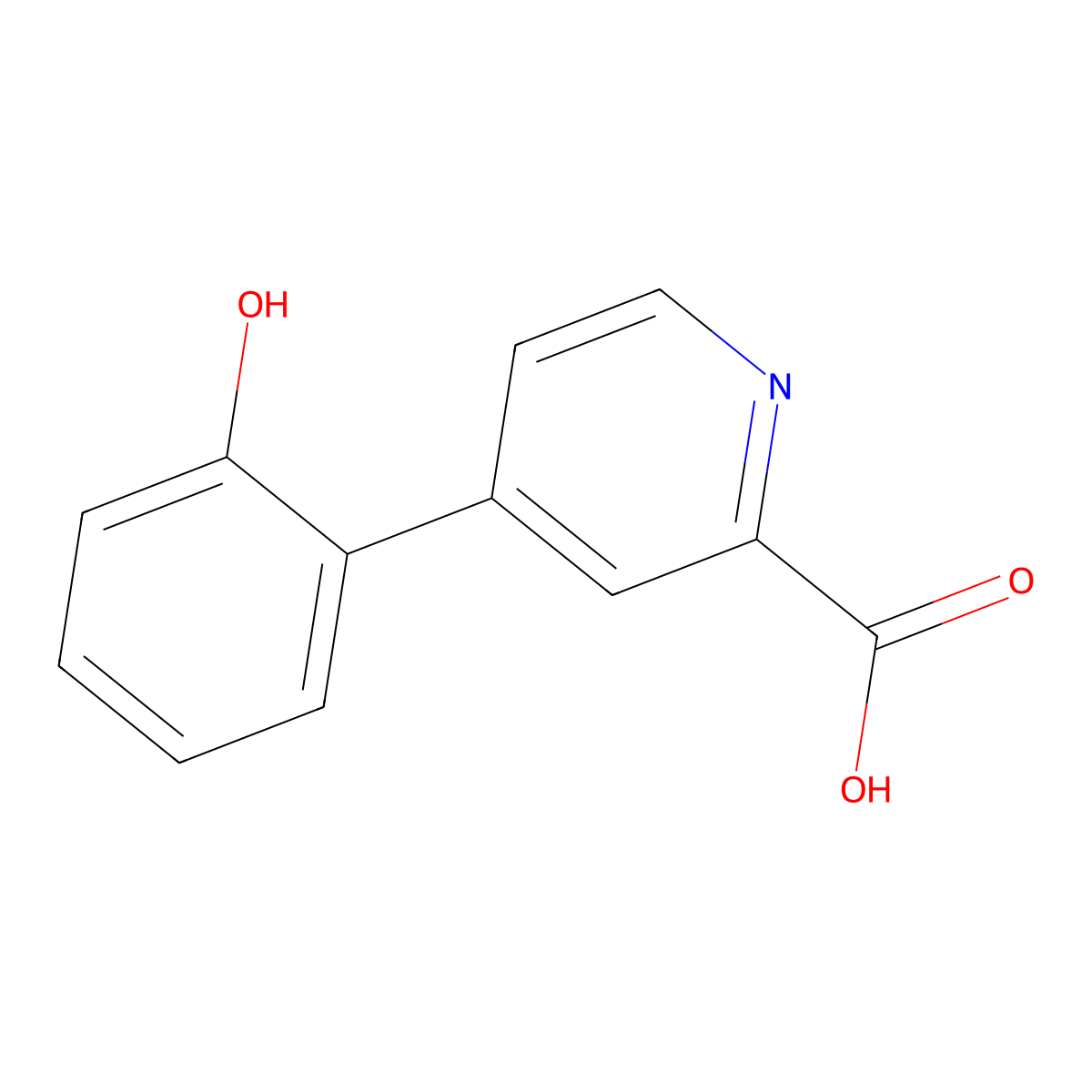 4-(2-Hydroxyphenyl)picolinic acid molecular structure, CAS 1258615-32-5