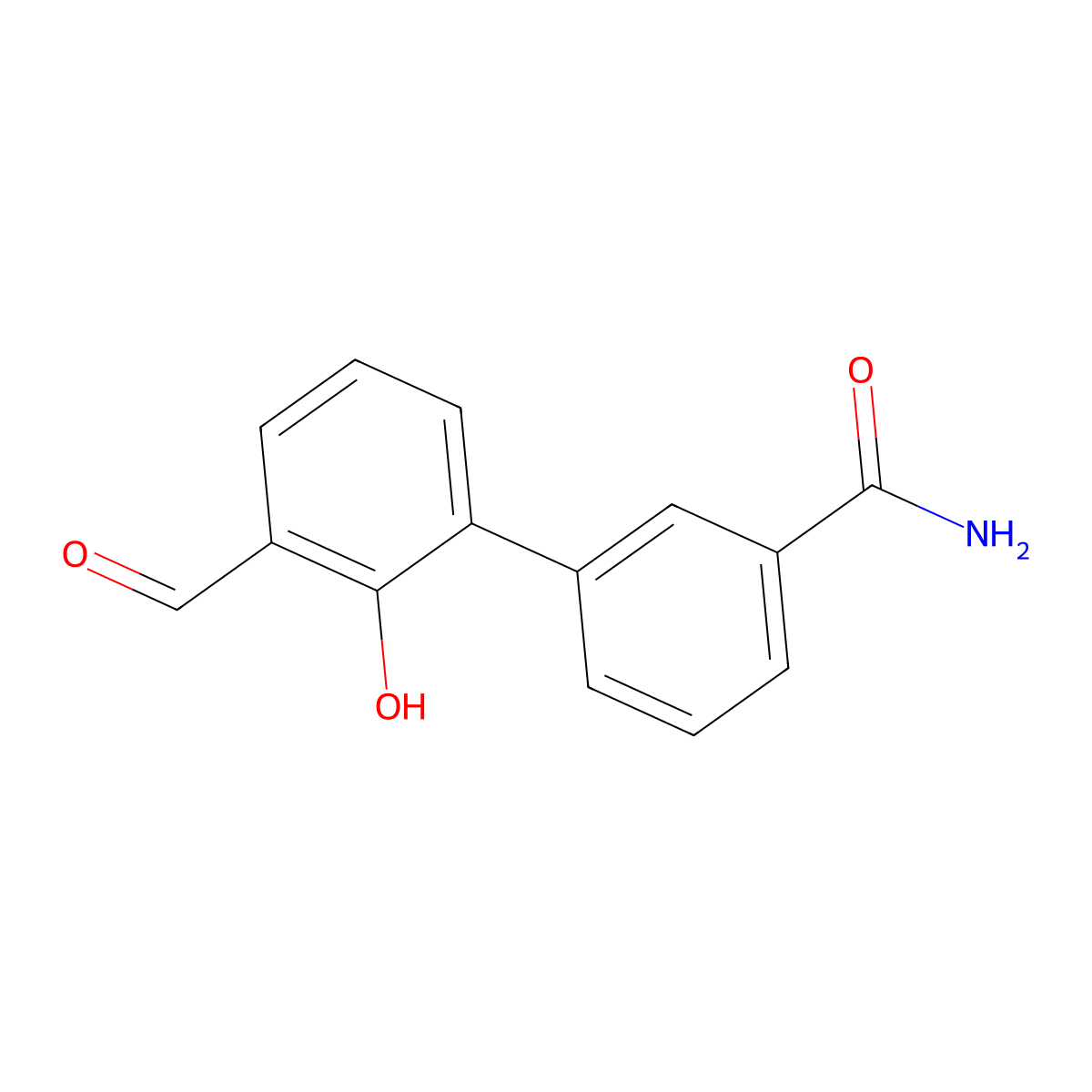 6-(3-Aminocarbonylphenyl)-2-formylphenol molecular structure, CAS 1258615-41-6
