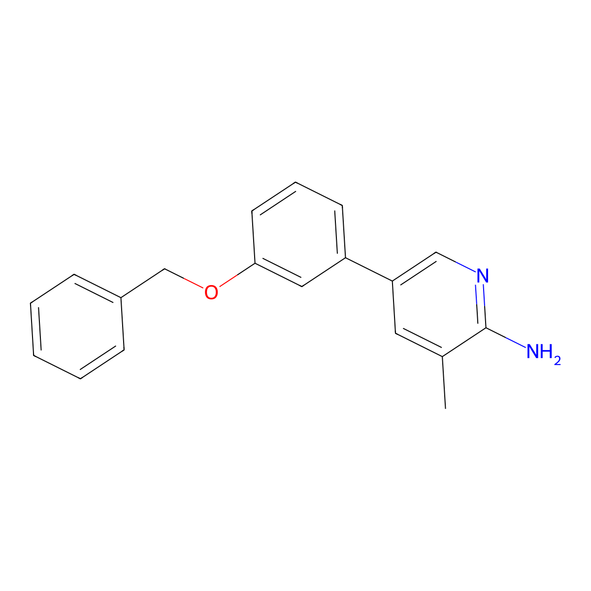 5-(3-(Benzyloxy)phenyl)-3-methylpyridin-2-amine molecular structure, CAS 1258615-43-8