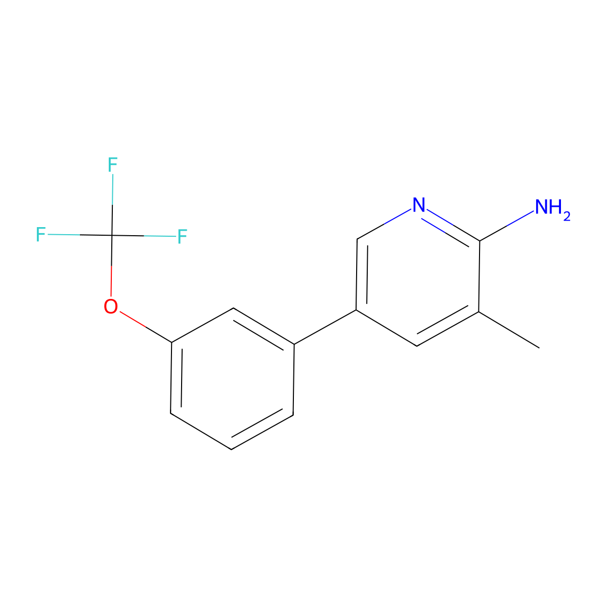 3-Methyl-5-(3-(trifluoromethoxy)phenyl)pyridin-2-amine molecular structure, CAS 1258615-52-9