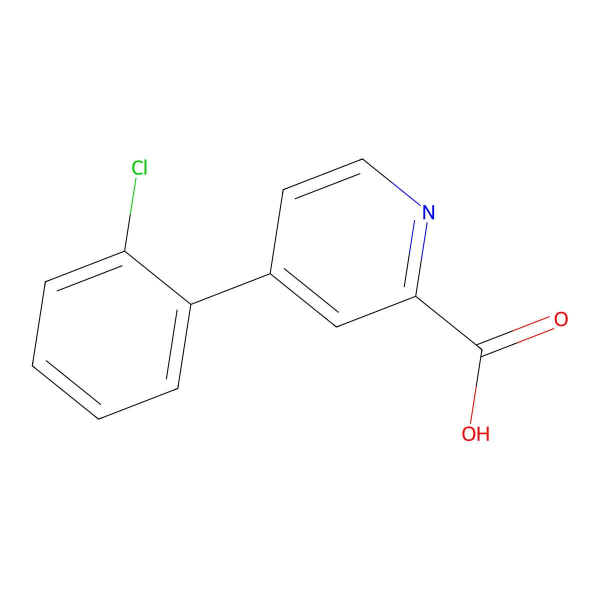 4-(2-Chlorophenyl)picolinic acid molecular structure, CAS 1258615-54-1