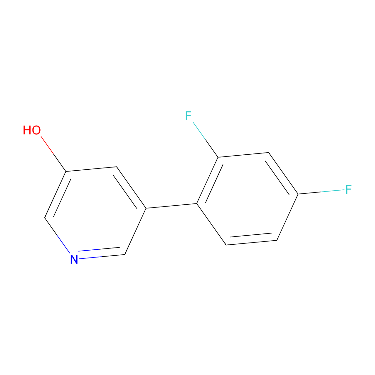 5-(2,4-Difluorophenyl)pyridin-3-ol molecular structure, CAS 1258616-04-4