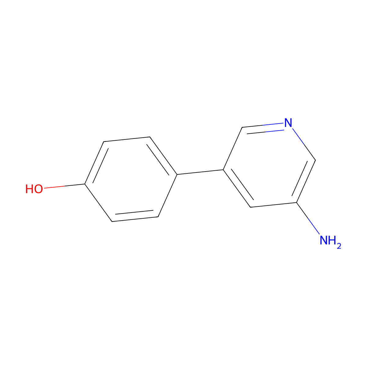 4-(5-Aminopyridin-3-yl)phenol molecular structure, CAS 1258616-07-7